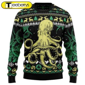 Get Festive with our Octopus Christmas Sweater - Perfect for Holiday Fun