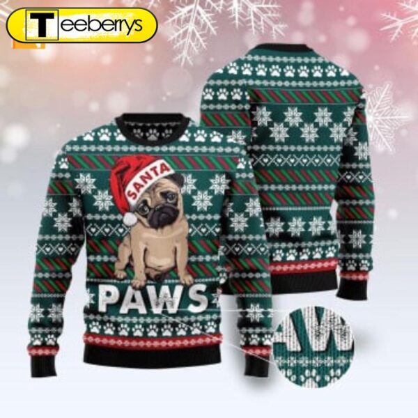 Get Festive with our Santa Pug Ugly Christmas Sweater – Perfect Holiday Attire