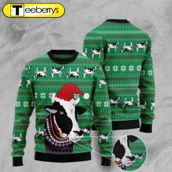 Get Festive with Santa Cow Ugly Christmas Sweater – Perfect Holiday Attire