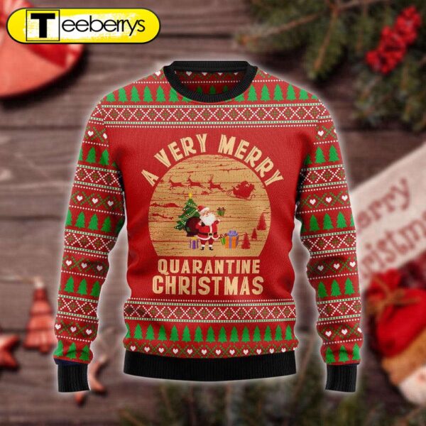 Get Festive with Santa s Merry Quarantine Christmas Ugly Sweater