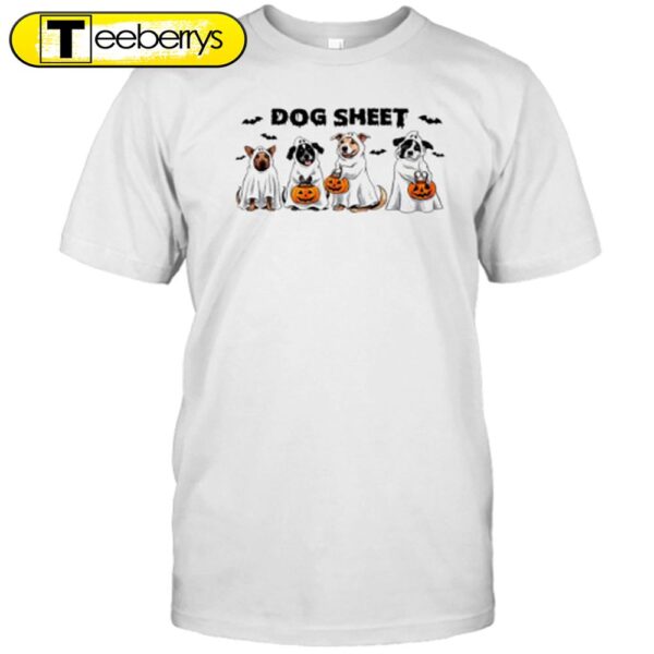 Ghost Dog Sheet Pumpkin Halloween T-Shirt