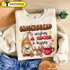 Gingerbread Wishes and Cocoa Kisses Christmas Shirt