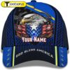 God Bless America Bald Eagle Stars Custom Name All Over Print Baseball Cap – Christian Hats