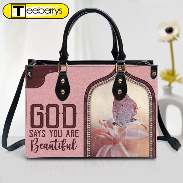 God Says You Are Beautiful – Lovely Butterfly Leather Bag – Christian Pu Leather Bags For Women