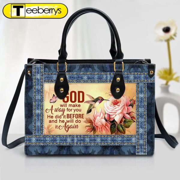 God Will Make A Way For You Zippered Leather Handbag With Handle – Women Pu Leather Bag