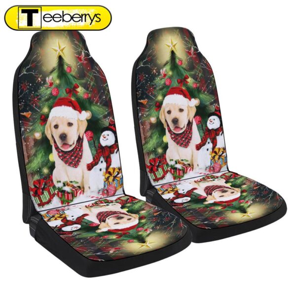 Golden Retriever Christmas American Flag Seat Cover Cars