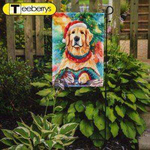 Golden Retriever Christmas Garden Flag