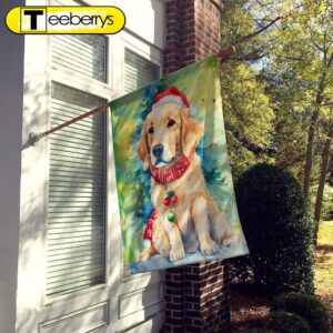 Golden Retriever Christmas House Flag