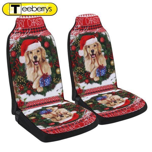 Golden Retriever Christmas Seat Cover Cars