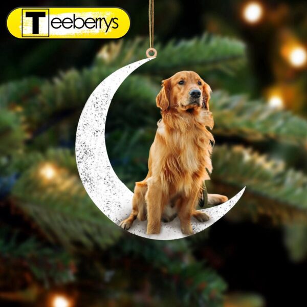 Golden Retriever Sit On The Moon Christmas Ornament – Dog Ornament