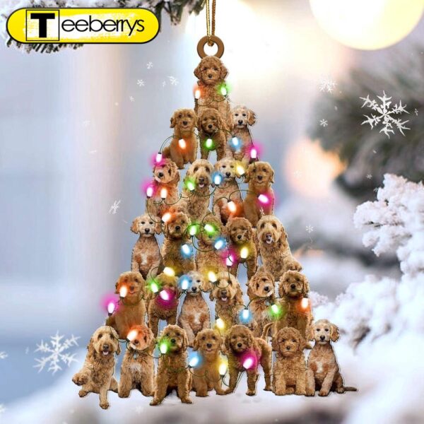 Goldendoodle Lovely Tree Gift For Goldendoodle Lover Christmas Plastic Hanging Ornament