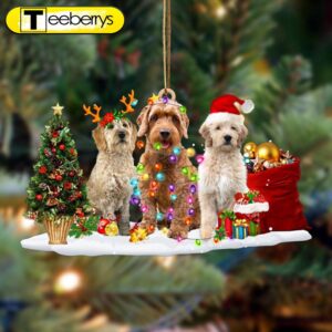 Goldendoodle-Christmas Dog Friends Hanging Christmas…