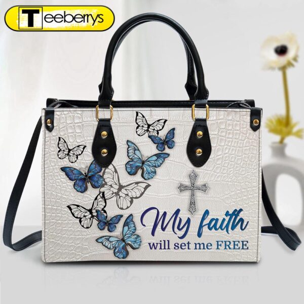 Gorgeous Butterfly Leather Bag – My Faith Will Set Me Free – Christian Pu Leather Bags For Women