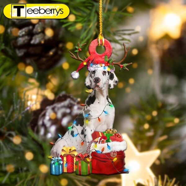 Great Dane Christmas Shape Christmas Plastic Hanging Ornament – Funny Ornament