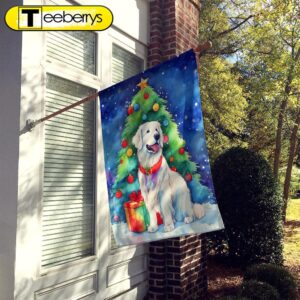 Great Pyrenees Christmas House Flag