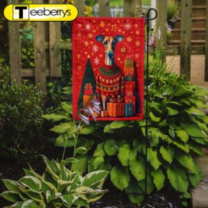 Greyhound Holiday Christmas Garden Flag