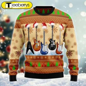 Guitars Santa Xmas Ugly Sweater