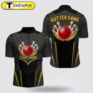 Gutter Gang Funny Bowling Shirt…