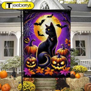 Halloween Black Cat Flag, Halloween…