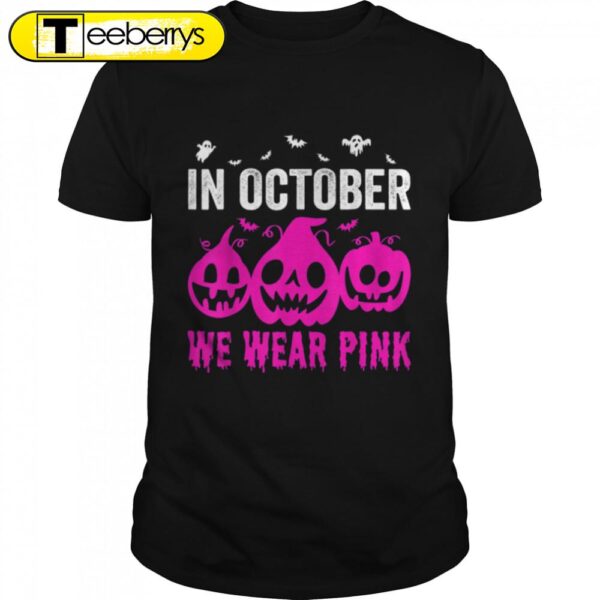 Halloween Design For Breast Cancer Awareness Cute Halloween T-Shirt