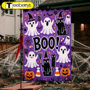 Halloween Flag Ghost Boo Black…