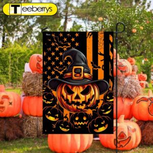 Halloween Pumpkin American Flag, Halloween…