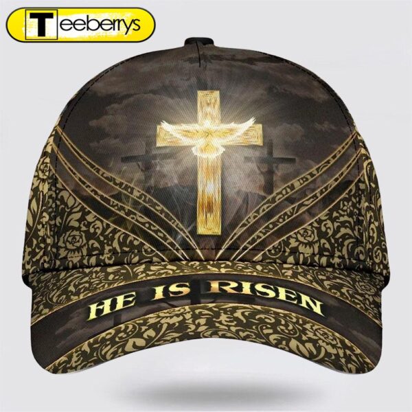 He Is Risen Cross Baseball Cap – Christian Hats for Men and Women