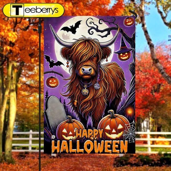 Highland Cow Halloween Flag, Halloween Flag