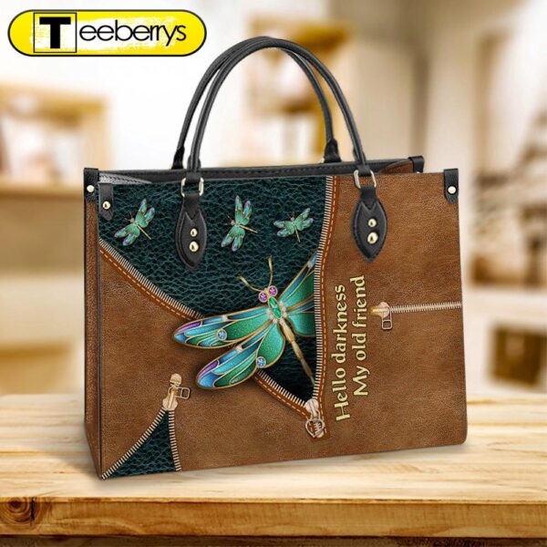 Hippie Dragonfly Hello Darkness My Old Friend 3 Leather Bag – Women’s Pu Leather Bag