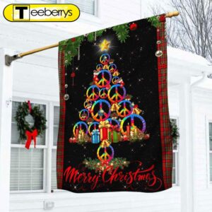 Hippie Flag Merry Christmas Hippie…