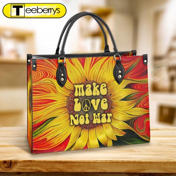 Hippie Make Love Not War Leather Bag – Women’s Pu Leather Bag