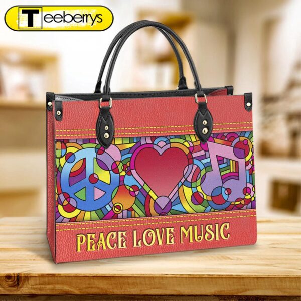 Hippie Peace Love Music Leather Bag – Women’s Pu Leather Bag