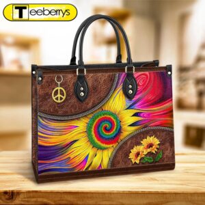 Hippie Sunflower Colorful Leather Bag…