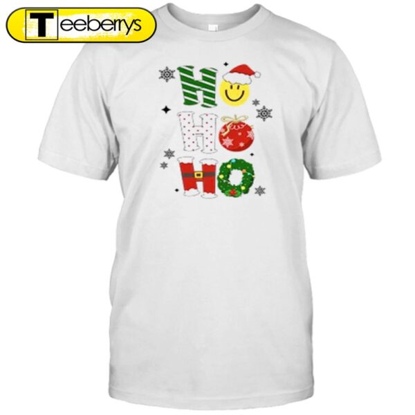 Ho Ho Ho Santa Claus Is Coming Christmas Wreath Teacher Shirt