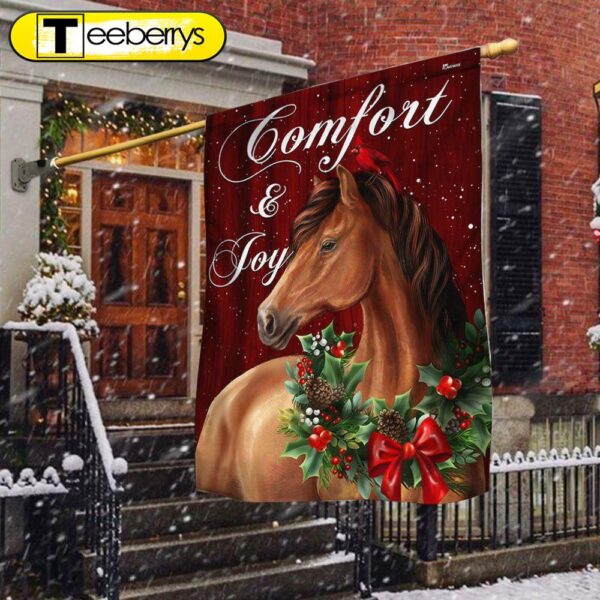 Horse Christmas Comfort And Joy Flag – Christmas Flag