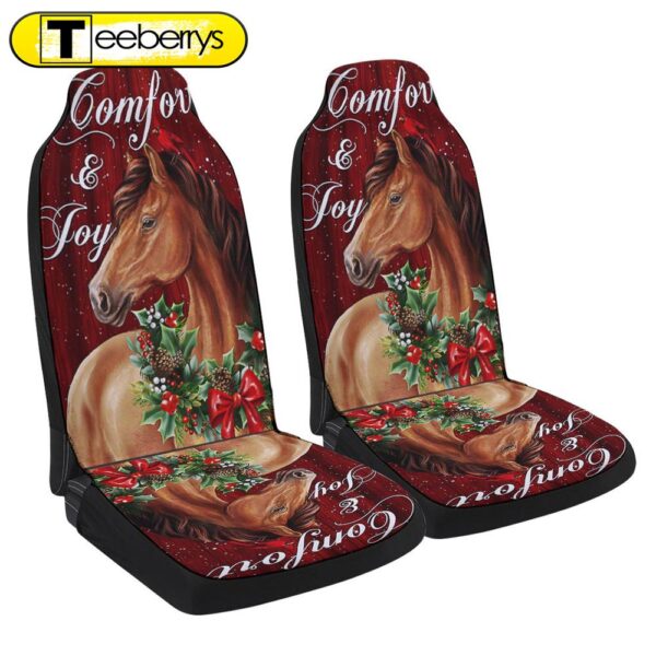 Horse Christmas Comfort And Joy Seat Cover Cars