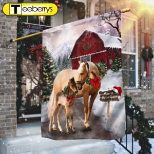 Horse Christmas Flag Merry Christmas