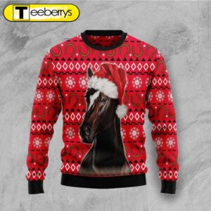 Horse Christmas Pattern Ugly Sweater…