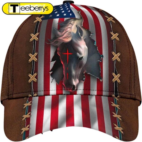 Horse Cross American All Over Print Baseball Cap – Christian Hats