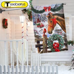 Horse Flag Christmas Snow Flag…