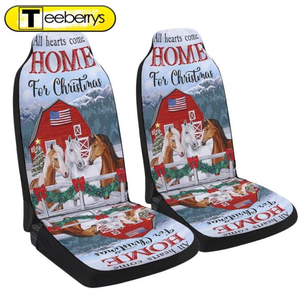 Horses Christmas All Hearts Come Home For Christmas Seat Cover Cars