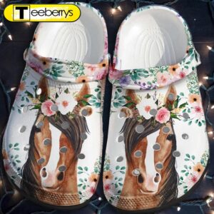 Horses Flower Custom Shoes Funny…