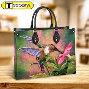 Hummingbird Flowers Beauty Leather Bag…