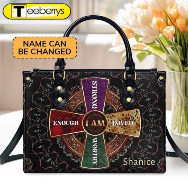 I Am Custom Name Leather Handbags For Women