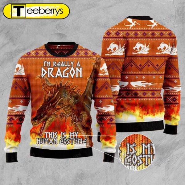 I m Really A Dragon Ugly Christmas Sweater – Stand Out with Mythical Style