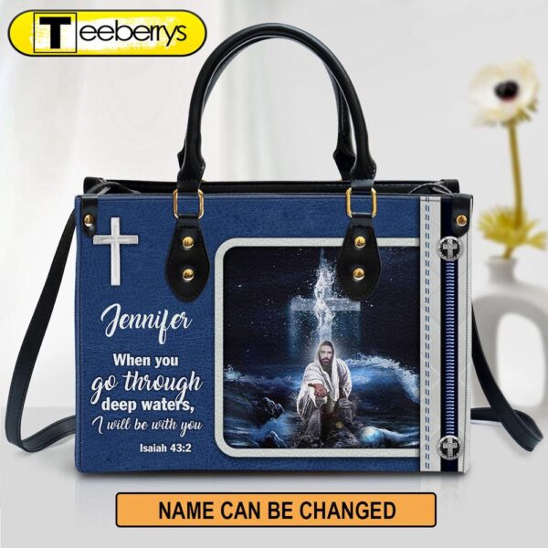 I Will Be With You Leather Bag – Custom Name Jesus Leather Handbag