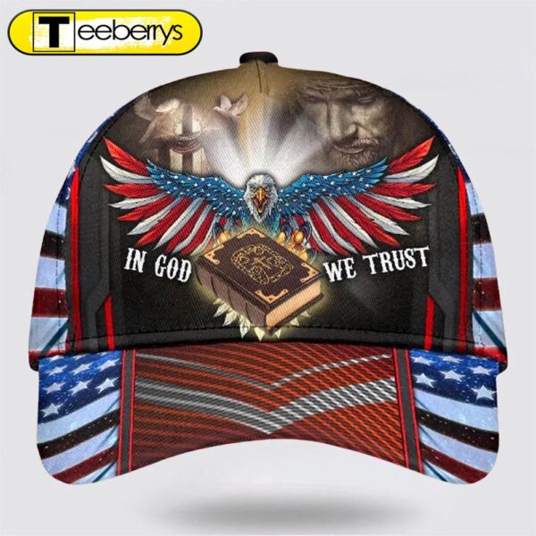 In God We Trust Jesus Cross Eagle Baseball Cap – Christian Hats for Men and Women