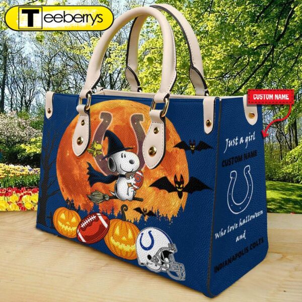 Indianapolis Colts NFL Snoopy Halloween Women Leather Hand Bag