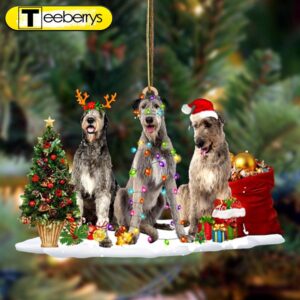 Irish Wolfhound-Christmas Dog Friends Hanging…