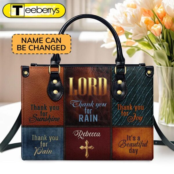 It’s A Beautiful Day  Personalized Leather Handbag With Zipper – Inspirational Gift Christian Ladies